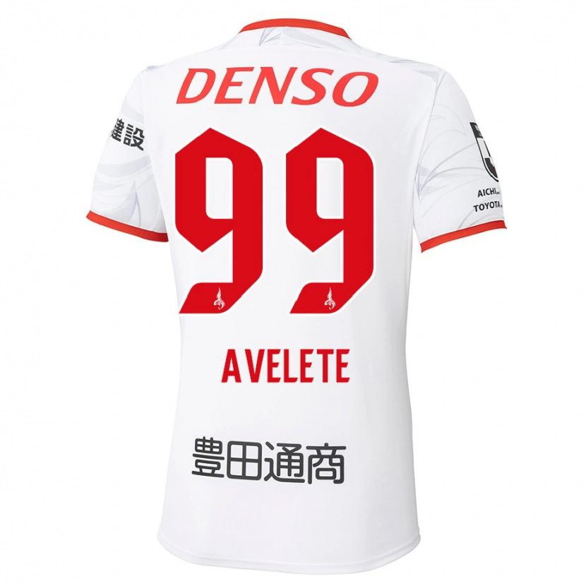 Danxen Kinder Yves Avelete #99 Weiß Rot Auswärtstrikot Trikot 2025/26 T-Shirt