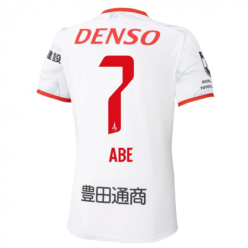 Danxen Kinder Hiroyuki Abe #7 Weiß Rot Auswärtstrikot Trikot 2025/26 T-Shirt
