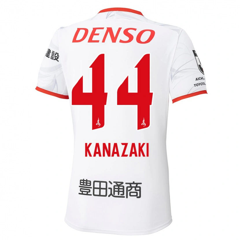 Danxen Kinder Mu Kanazaki #44 Weiß Rot Auswärtstrikot Trikot 2025/26 T-Shirt
