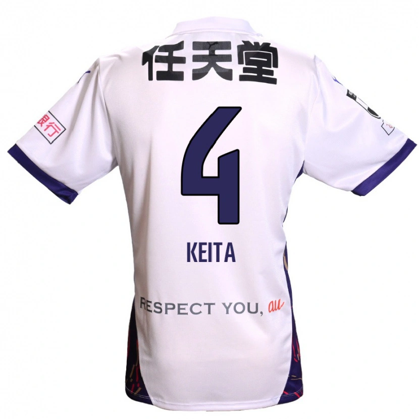 Danxen Kinder Keita Matsuda #4 Weiß Lila Schwarz Auswärtstrikot Trikot 2025/26 T-Shirt