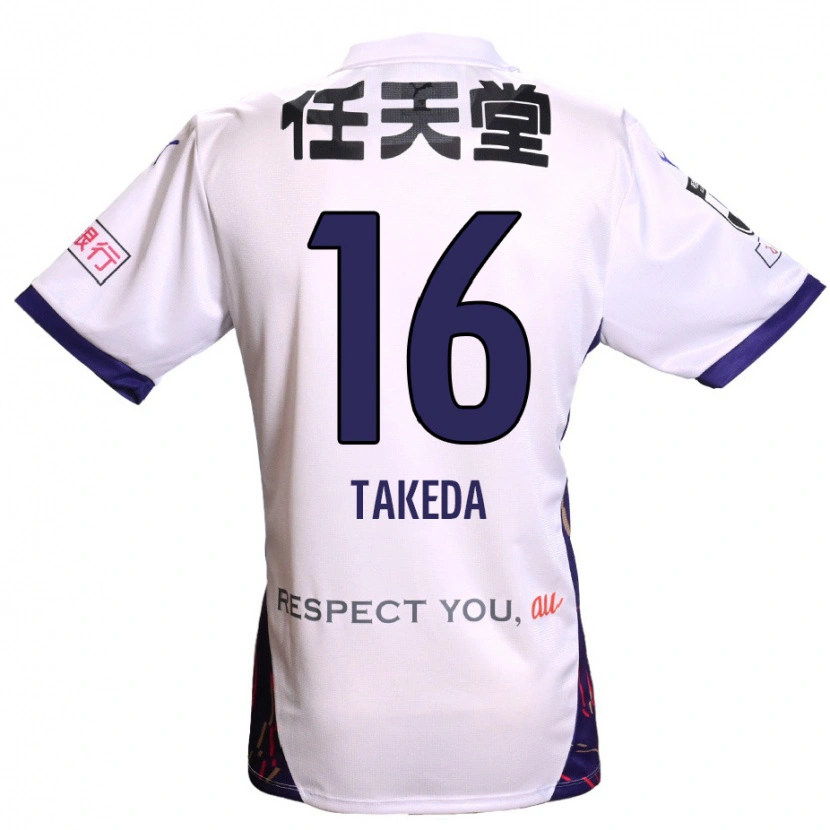 Danxen Kinder Shohei Takeda #16 Weiß Lila Schwarz Auswärtstrikot Trikot 2025/26 T-Shirt