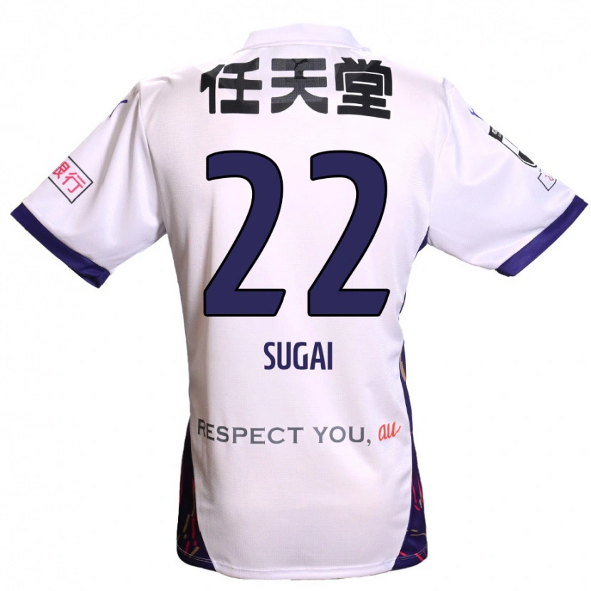 Danxen Kinder Hidehiro Sugai #22 Weiß Lila Schwarz Auswärtstrikot Trikot 2025/26 T-Shirt