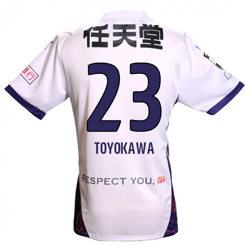 Danxen Kinder Yuta Toyokawa #23 Weiß Lila Schwarz Auswärtstrikot Trikot 2025/26 T-Shirt