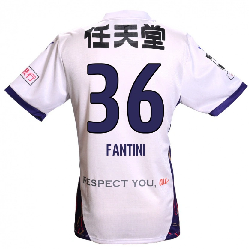 Danxen Kinder Akira Fantini #36 Weiß Lila Schwarz Auswärtstrikot Trikot 2025/26 T-Shirt
