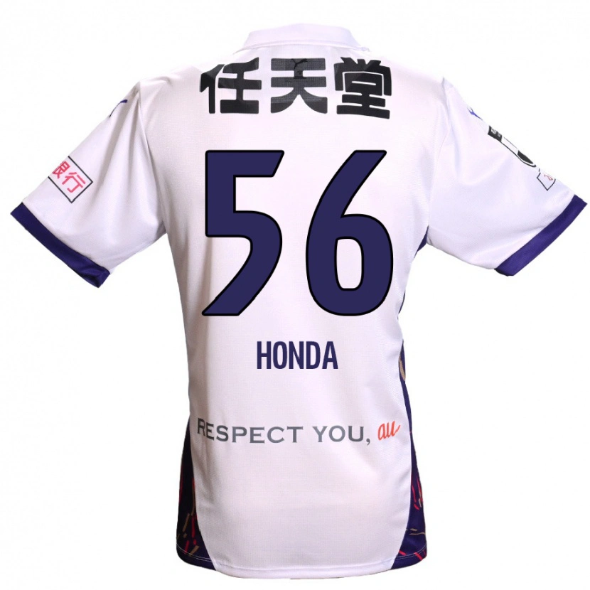 Danxen Kinder Atsushi Honda #56 Weiß Lila Schwarz Auswärtstrikot Trikot 2025/26 T-Shirt