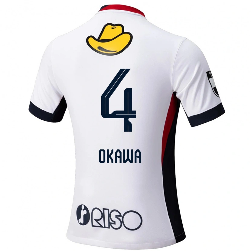 Danxen Kinder Yugo Okawa #4 Weiß Schwarz Auswärtstrikot Trikot 2025/26 T-Shirt
