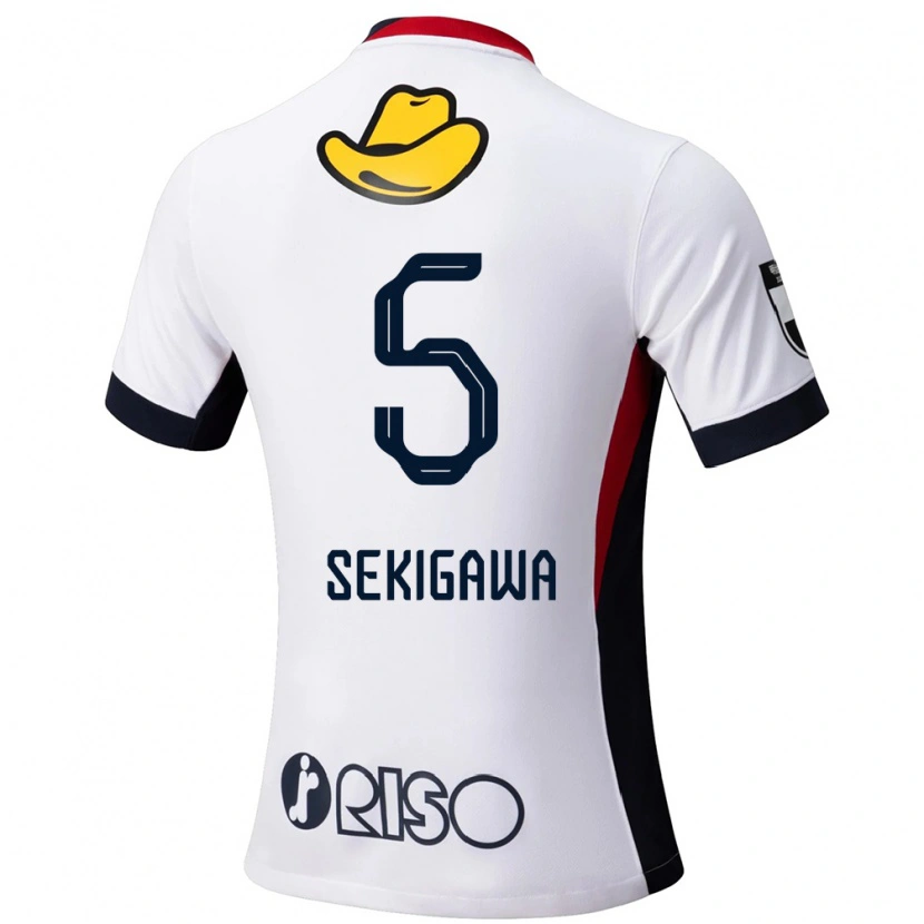 Danxen Kinder Ikuma Sekigawa #5 Weiß Schwarz Auswärtstrikot Trikot 2025/26 T-Shirt