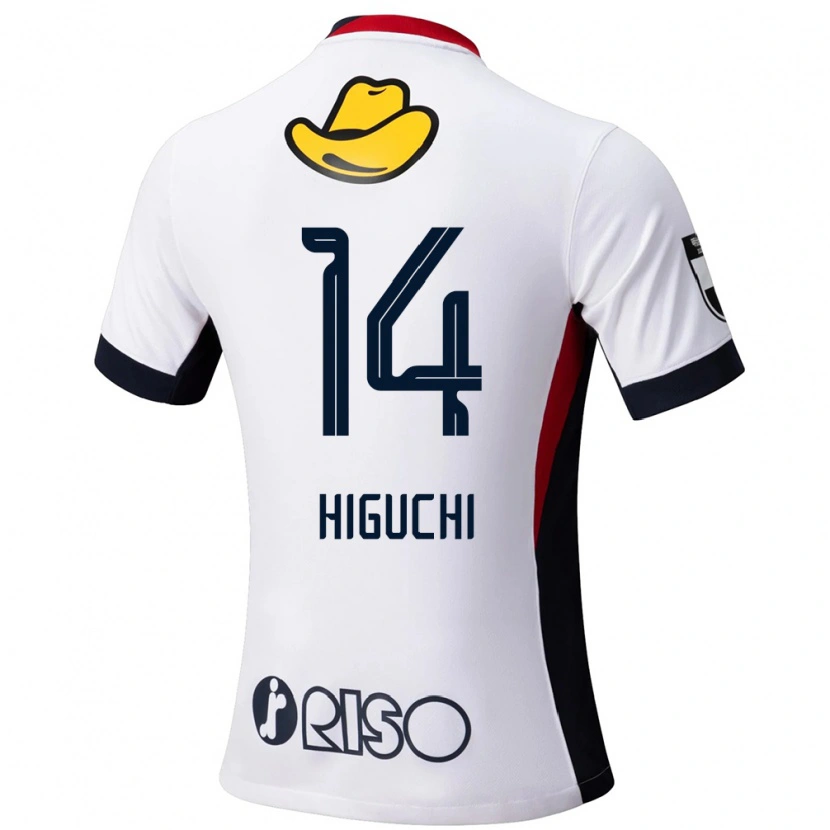 Danxen Kinder Yuta Higuchi #14 Weiß Schwarz Auswärtstrikot Trikot 2025/26 T-Shirt