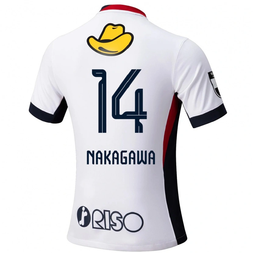 Danxen Kinder Sora Nakagawa #14 Weiß Schwarz Auswärtstrikot Trikot 2025/26 T-Shirt