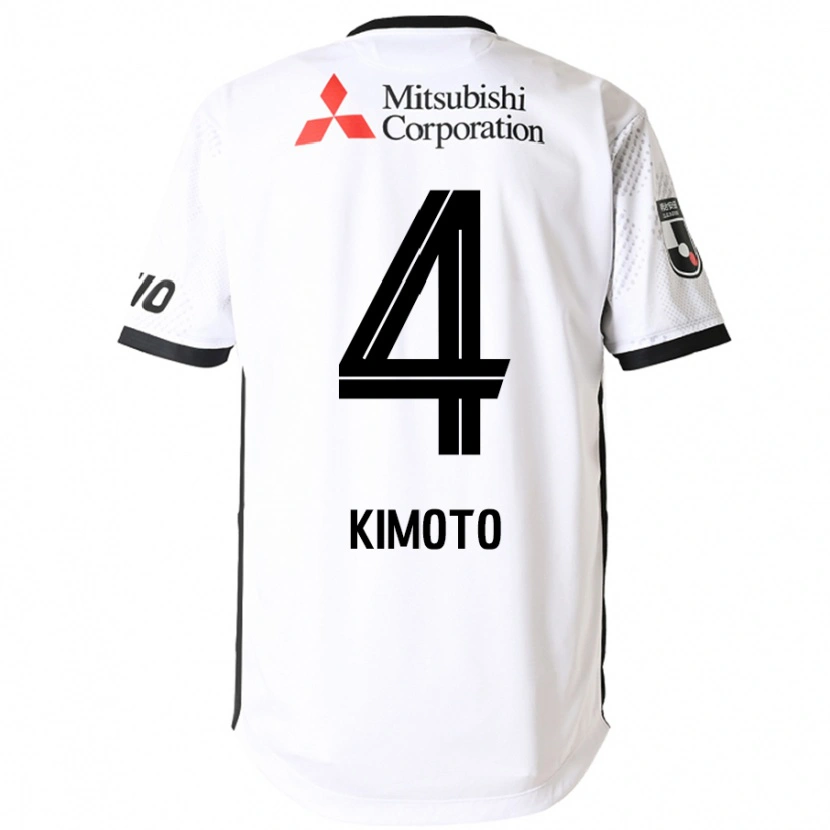Danxen Kinder Yasuki Kimoto #4 Weiß Schwarz Auswärtstrikot Trikot 2025/26 T-Shirt