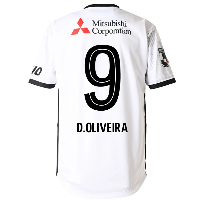 Danxen Kinder Diego Oliveira #9 Weiß Schwarz Auswärtstrikot Trikot 2025/26 T-Shirt