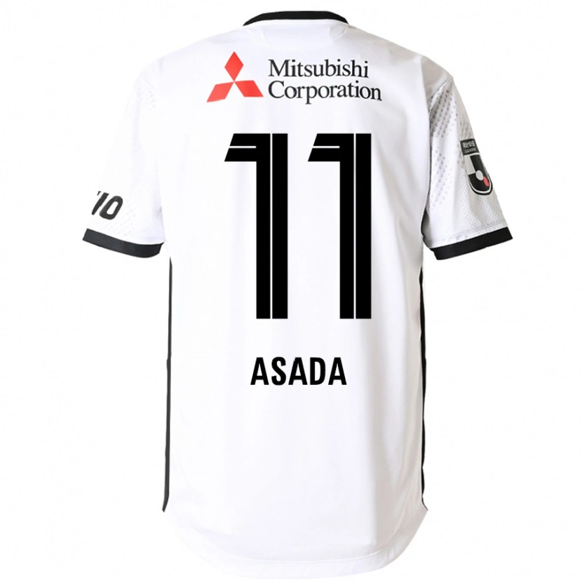 Danxen Kinder Rui Asada #11 Weiß Schwarz Auswärtstrikot Trikot 2025/26 T-Shirt
