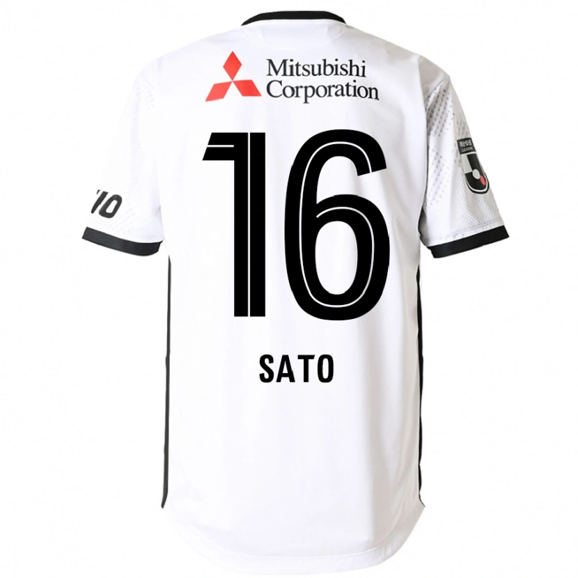 Danxen Kinder Kein Sato #16 Weiß Schwarz Auswärtstrikot Trikot 2025/26 T-Shirt