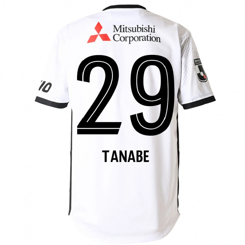 Danxen Kinder Haruta Tanabe #29 Weiß Schwarz Auswärtstrikot Trikot 2025/26 T-Shirt