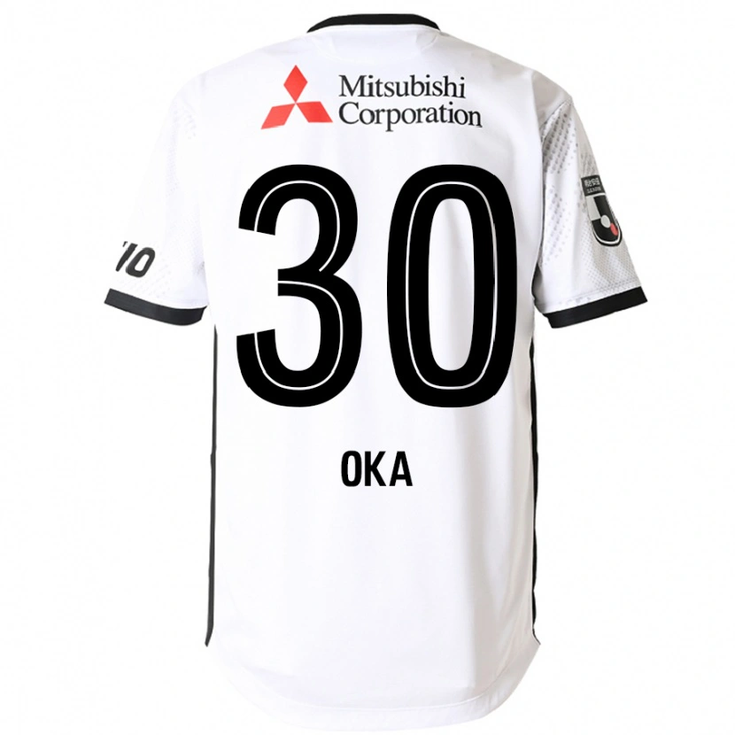 Danxen Kinder Teppei Oka #30 Weiß Schwarz Auswärtstrikot Trikot 2025/26 T-Shirt