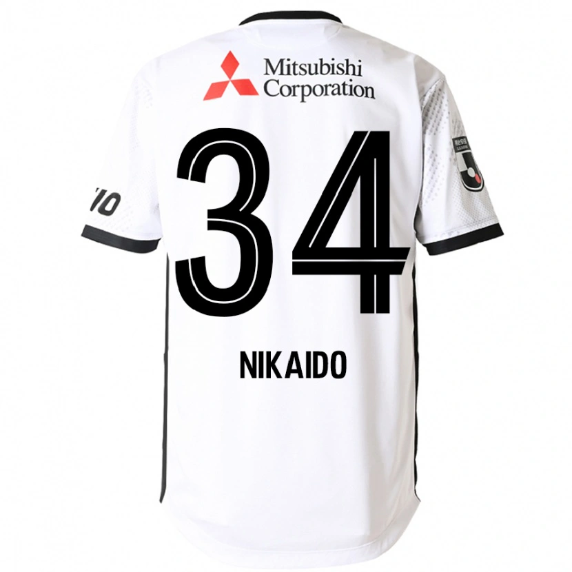 Danxen Kinder Rintaro Nikaido #34 Weiß Schwarz Auswärtstrikot Trikot 2025/26 T-Shirt