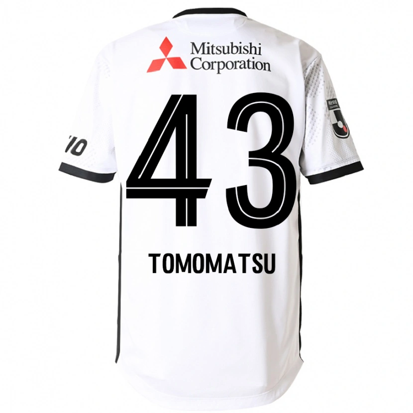 Danxen Kinder Yuki Tomomatsu #43 Weiß Schwarz Auswärtstrikot Trikot 2025/26 T-Shirt