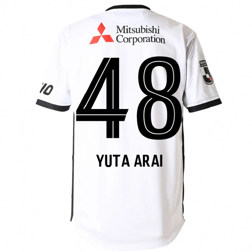 Danxen Kinder Yuta Arai #48 Weiß Schwarz Auswärtstrikot Trikot 2025/26 T-Shirt