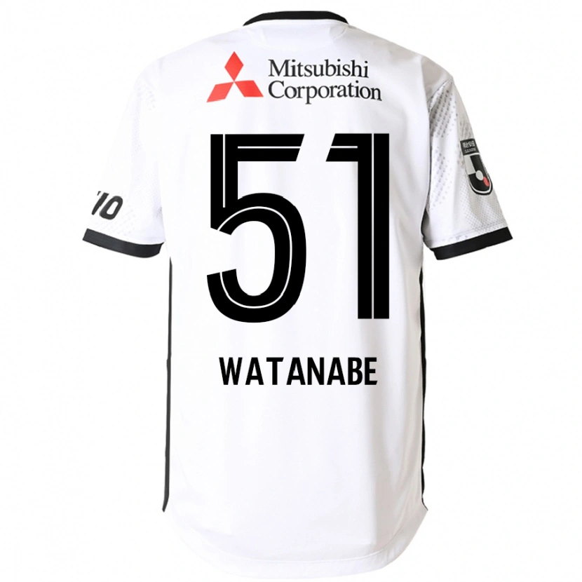 Danxen Kinder Matthew Watanabe #51 Weiß Schwarz Auswärtstrikot Trikot 2025/26 T-Shirt
