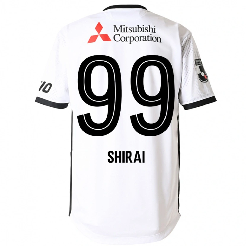 Danxen Kinder Kosuke Shirai #99 Weiß Schwarz Auswärtstrikot Trikot 2025/26 T-Shirt