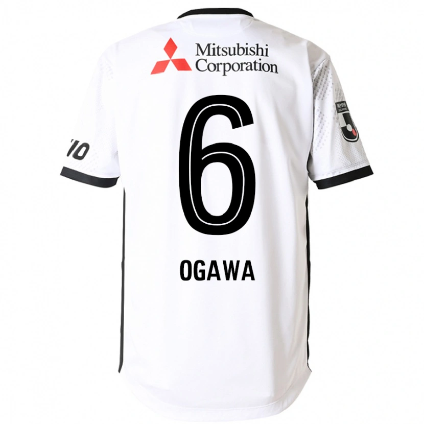 Danxen Kinder Ryoya Ogawa #6 Weiß Schwarz Auswärtstrikot Trikot 2025/26 T-Shirt