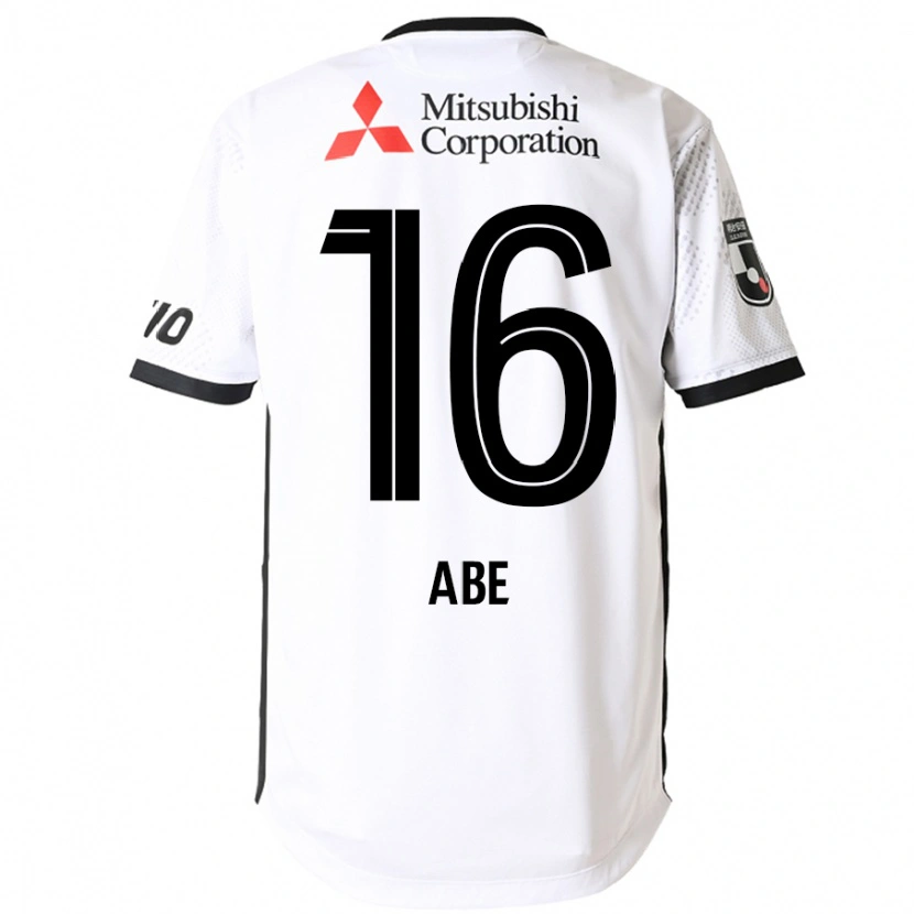 Danxen Kinder Nobuyuki Abe #16 Weiß Schwarz Auswärtstrikot Trikot 2025/26 T-Shirt