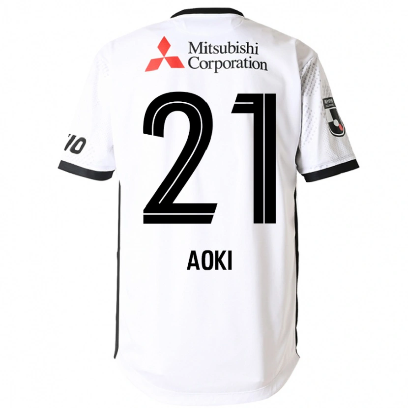Danxen Kinder Takuya Aoki #21 Weiß Schwarz Auswärtstrikot Trikot 2025/26 T-Shirt