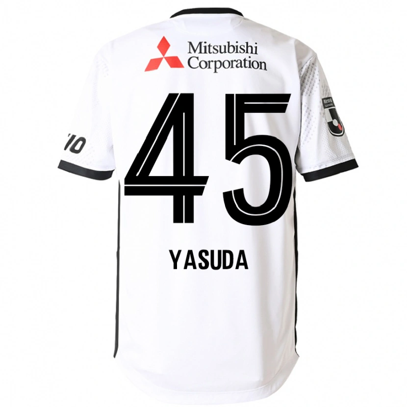 Danxen Kinder Kojiro Yasuda #45 Weiß Schwarz Auswärtstrikot Trikot 2025/26 T-Shirt
