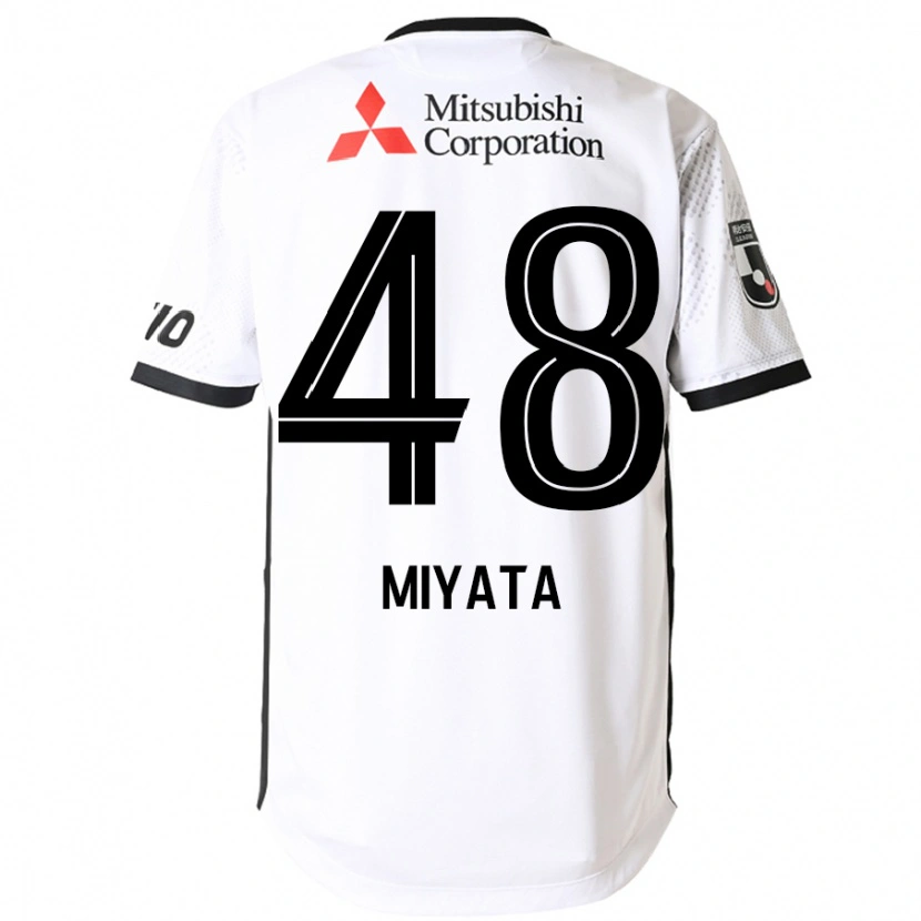 Danxen Kinder Izumi Miyata #48 Weiß Schwarz Auswärtstrikot Trikot 2025/26 T-Shirt