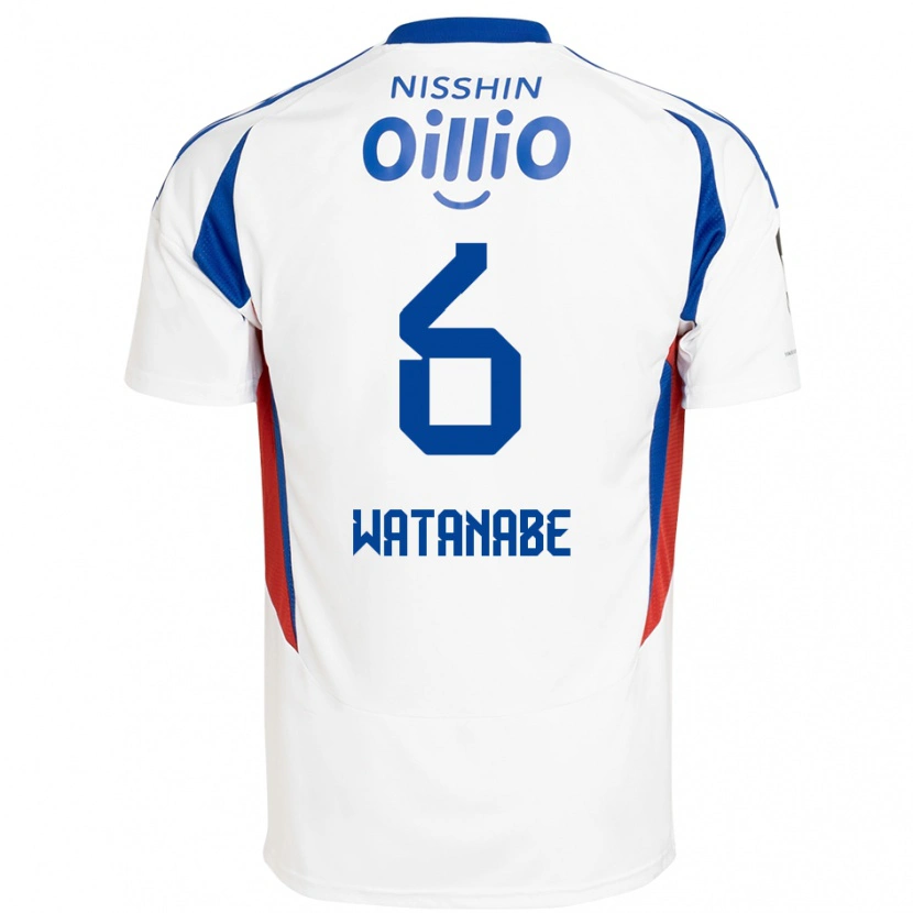 Danxen Kinder Kota Watanabe #6 Weiß Königsblau Auswärtstrikot Trikot 2025/26 T-Shirt