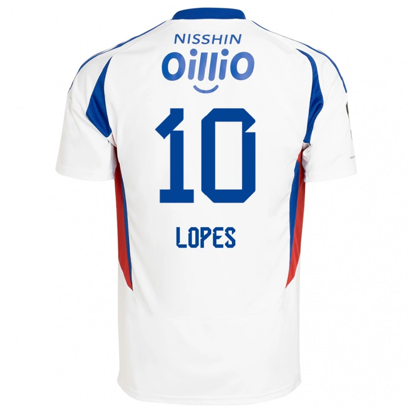 Danxen Kinder Anderson Lopes #10 Weiß Königsblau Auswärtstrikot Trikot 2025/26 T-Shirt