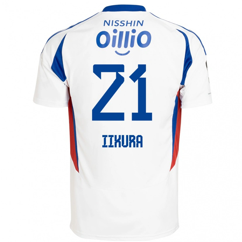 Danxen Kinder Hiroki Iikura #21 Weiß Königsblau Auswärtstrikot Trikot 2025/26 T-Shirt