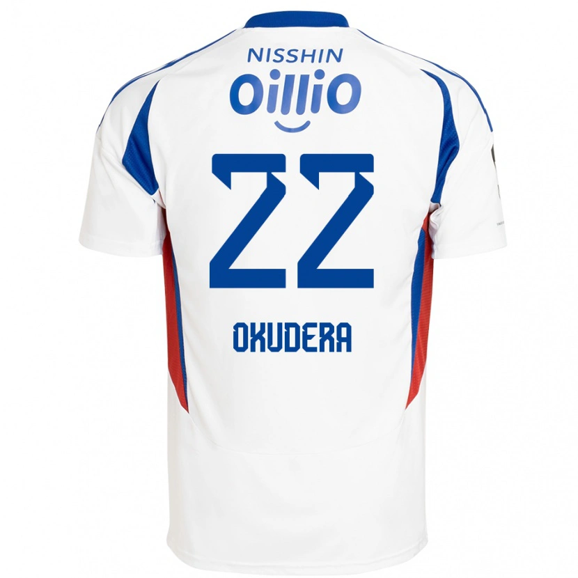 Danxen Kinder Minato Okudera #22 Weiß Königsblau Auswärtstrikot Trikot 2025/26 T-Shirt