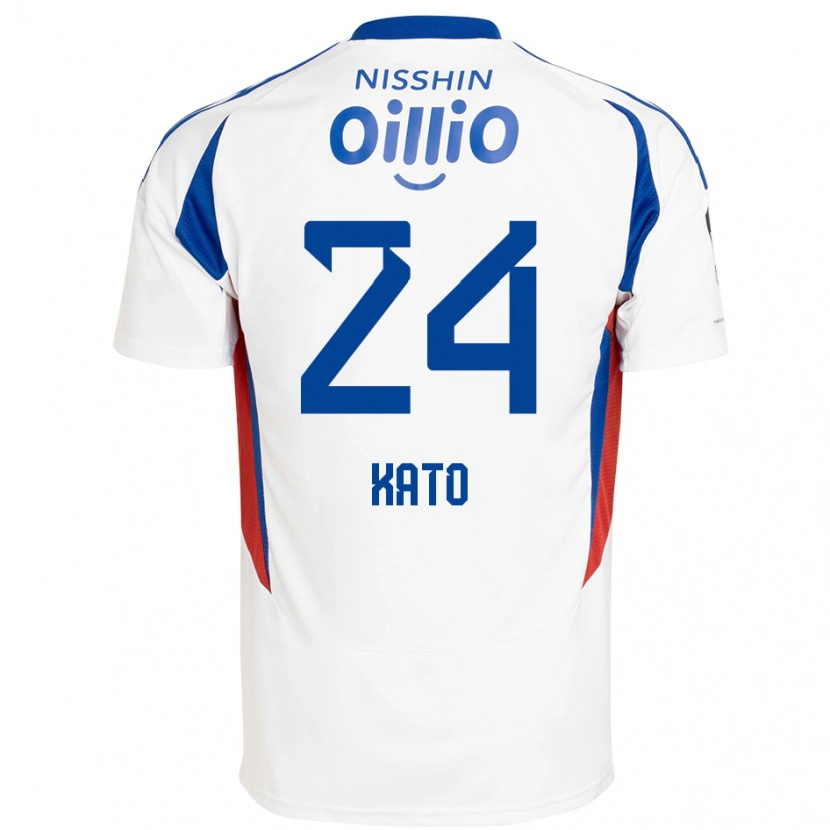 Danxen Kinder Hijiri Kato #24 Weiß Königsblau Auswärtstrikot Trikot 2025/26 T-Shirt