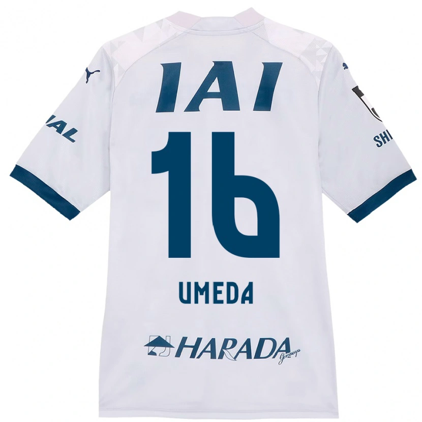 Danxen Kinder Togo Umeda #16 Weiß Königsblau Auswärtstrikot Trikot 2025/26 T-Shirt