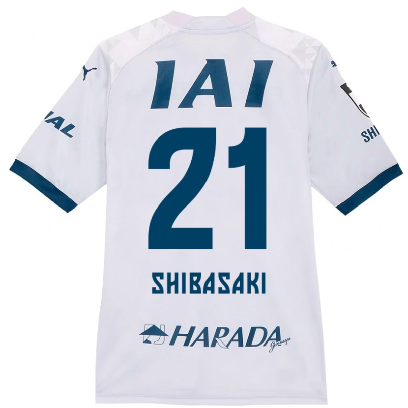 Danxen Kinder Kaito Shibasaki #21 Weiß Königsblau Auswärtstrikot Trikot 2025/26 T-Shirt