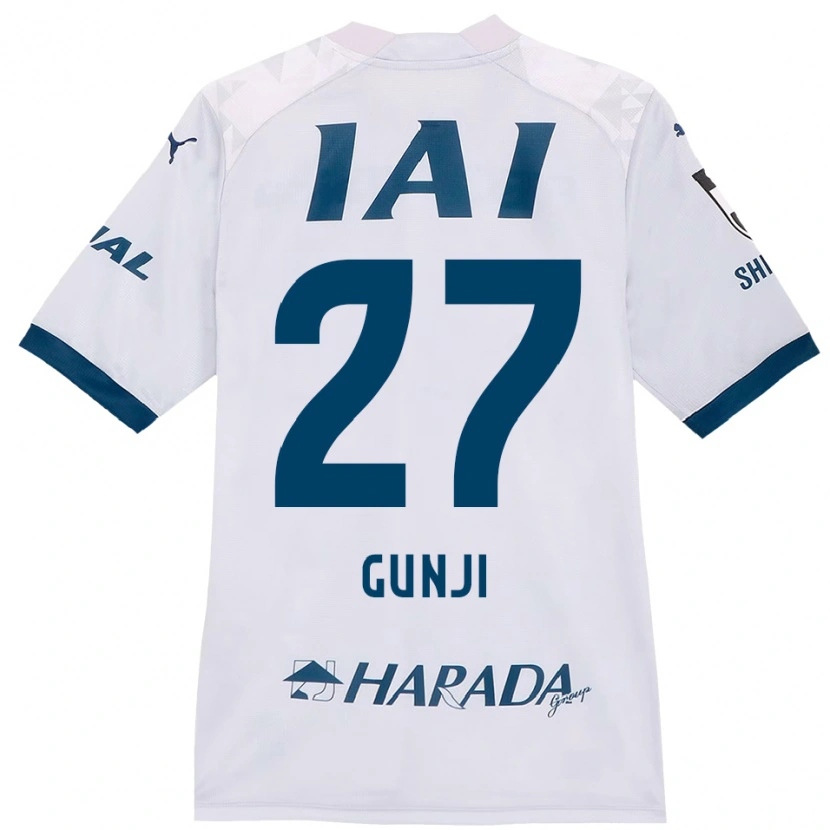 Danxen Kinder Riku Gunji #27 Weiß Königsblau Auswärtstrikot Trikot 2025/26 T-Shirt
