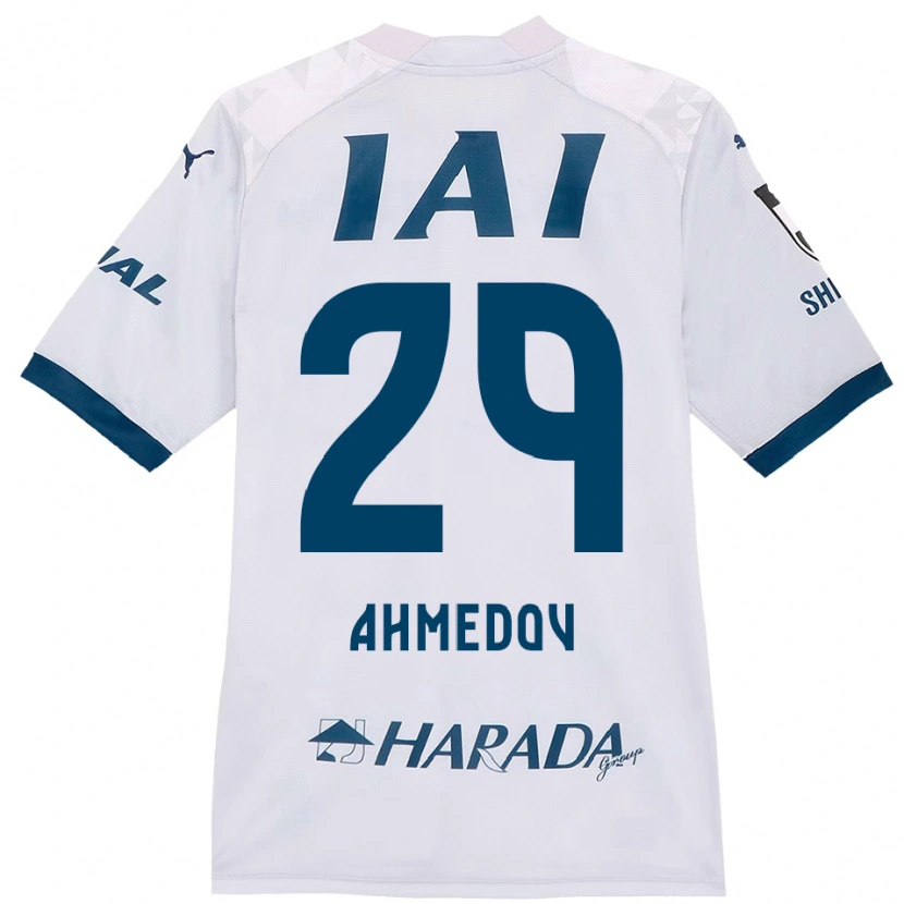 Danxen Kinder Ahmed Ahmedov #29 Weiß Königsblau Auswärtstrikot Trikot 2025/26 T-Shirt