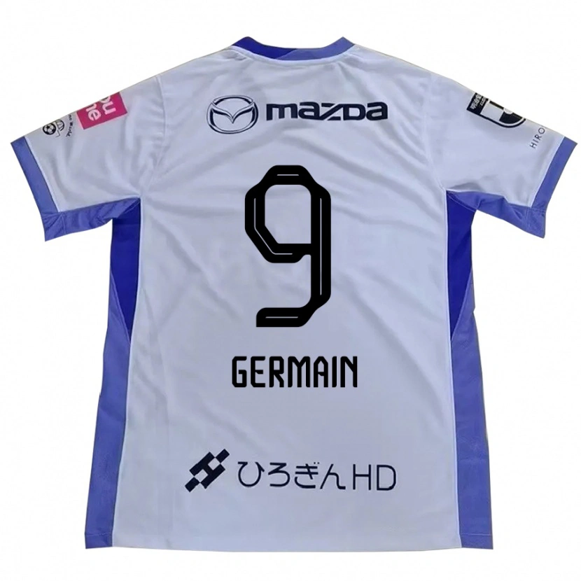 Danxen Kinder Ryo Germain #9 Weiß Orange Auswärtstrikot Trikot 2025/26 T-Shirt
