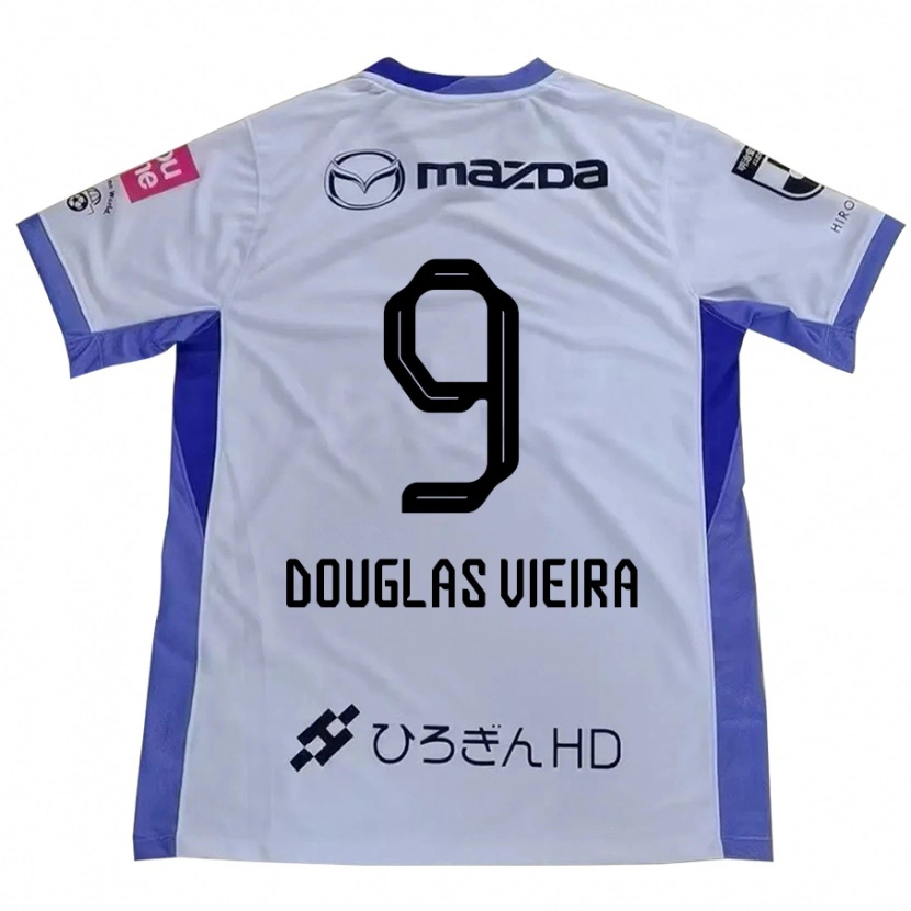 Danxen Kinder Douglas Vieira #9 Weiß Orange Auswärtstrikot Trikot 2025/26 T-Shirt