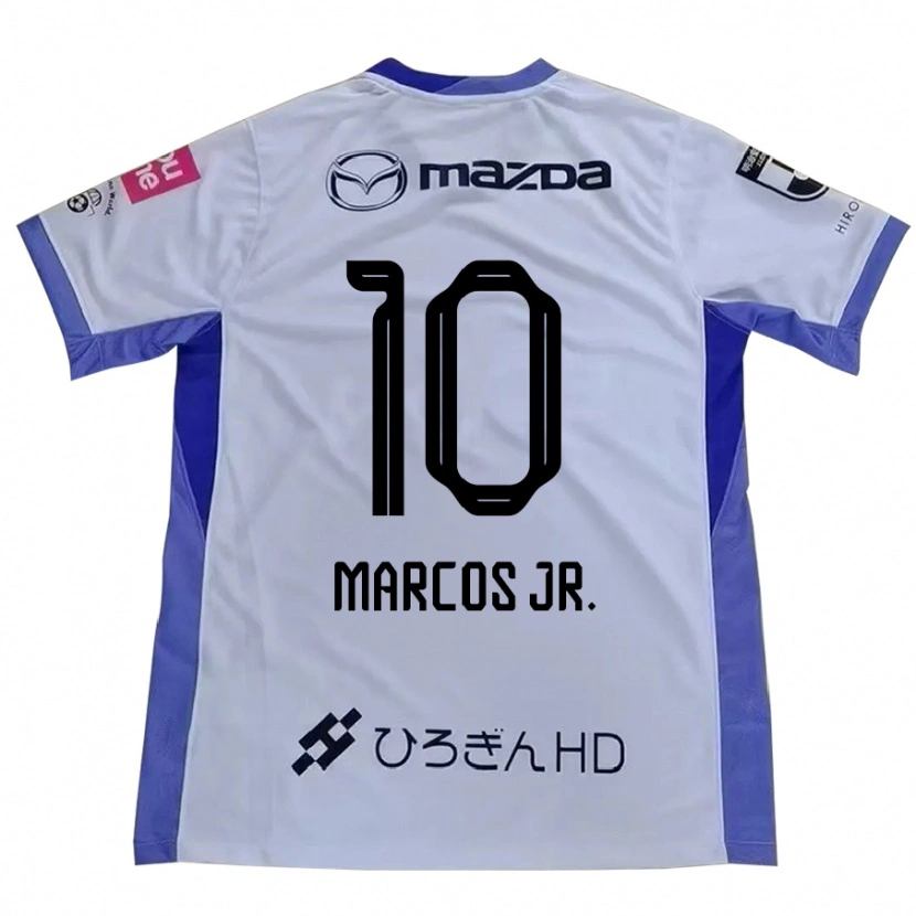Danxen Kinder Marcos Júnior #10 Weiß Orange Auswärtstrikot Trikot 2025/26 T-Shirt