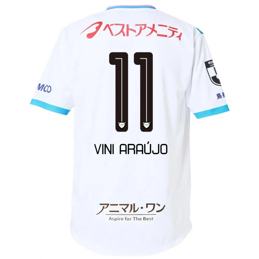 Danxen Kinder Vinícius Araújo #11 Weiß Rosa Auswärtstrikot Trikot 2025/26 T-Shirt