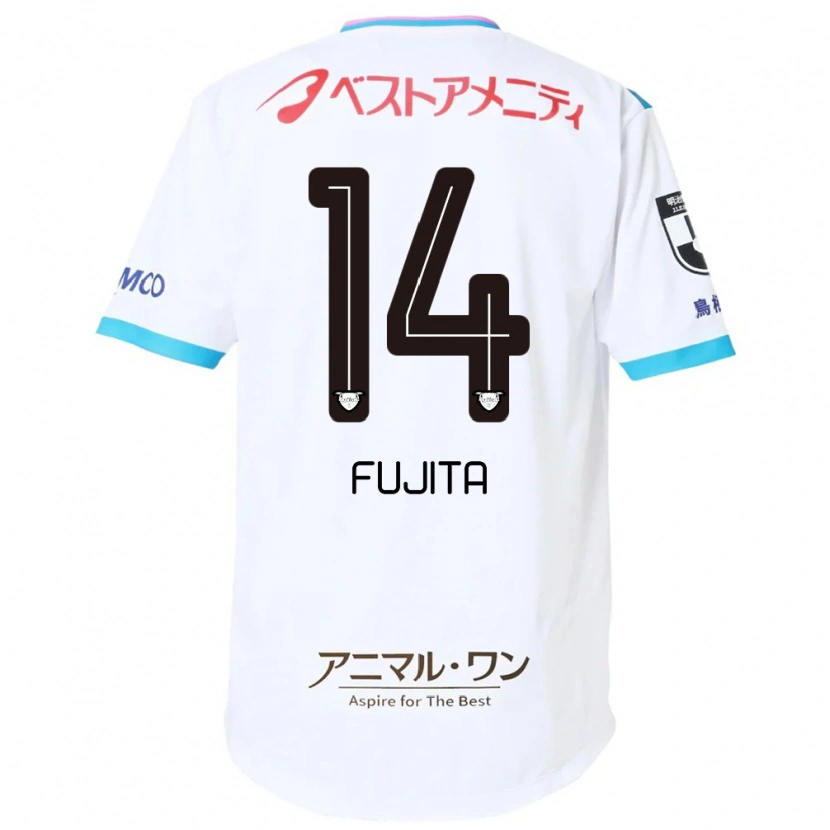 Danxen Kinder Naoyuki Fujita #14 Weiß Rosa Auswärtstrikot Trikot 2025/26 T-Shirt