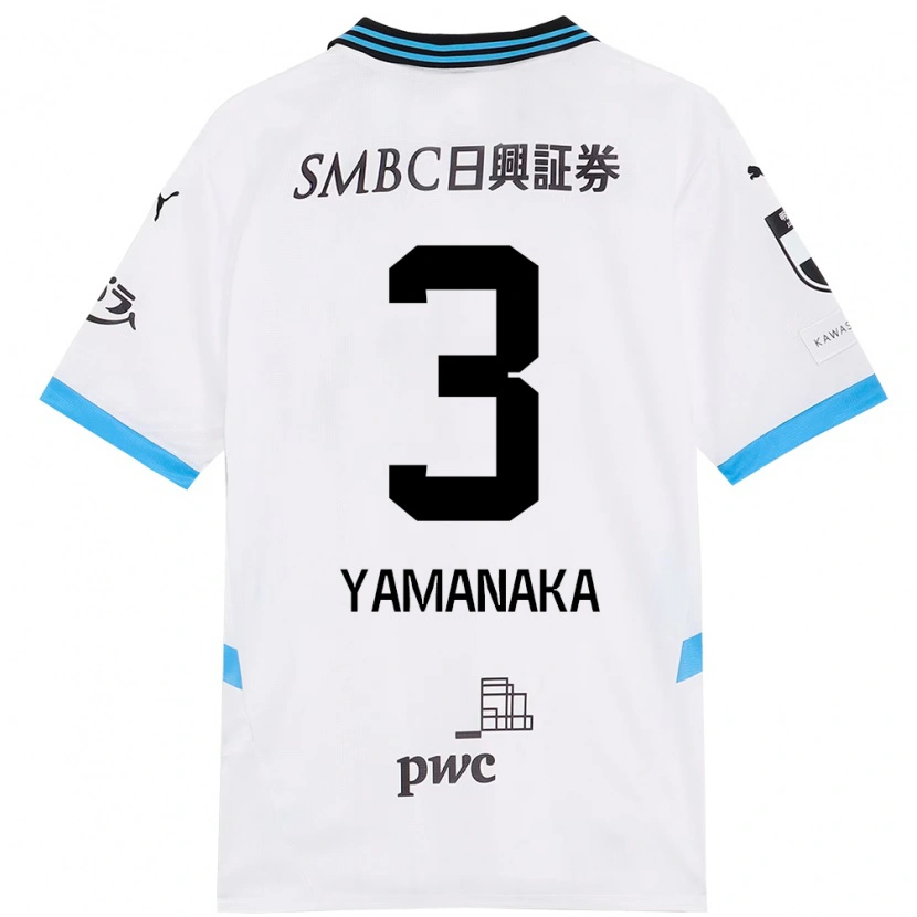 Danxen Kinder Daiki Yamanaka #3 Weiß Himmelblau Auswärtstrikot Trikot 2025/26 T-Shirt