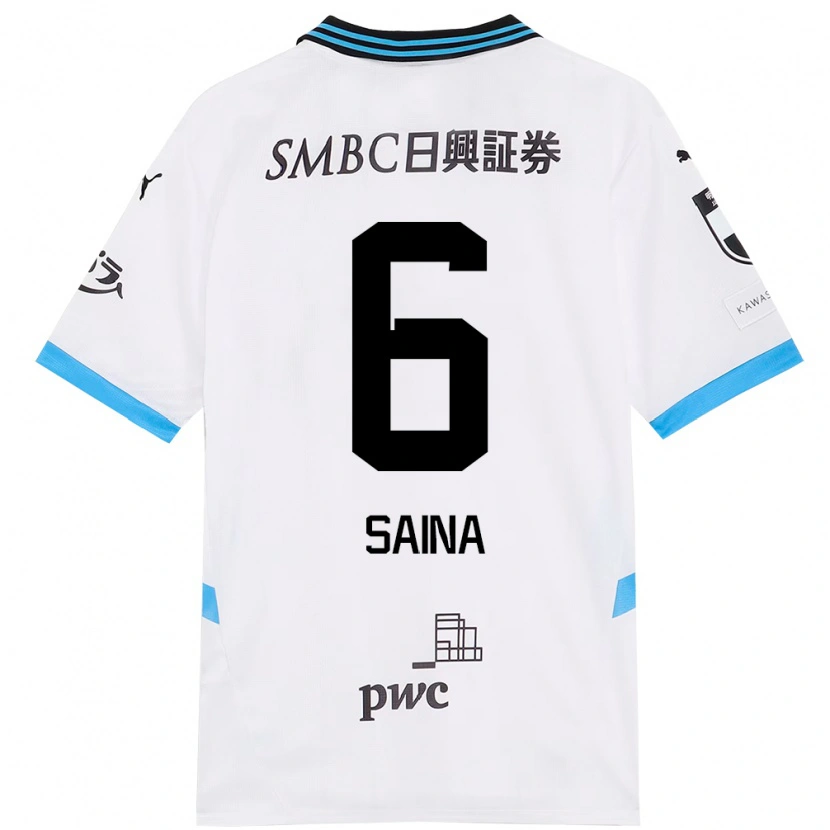 Danxen Kinder Yuta Saina #6 Weiß Himmelblau Auswärtstrikot Trikot 2025/26 T-Shirt