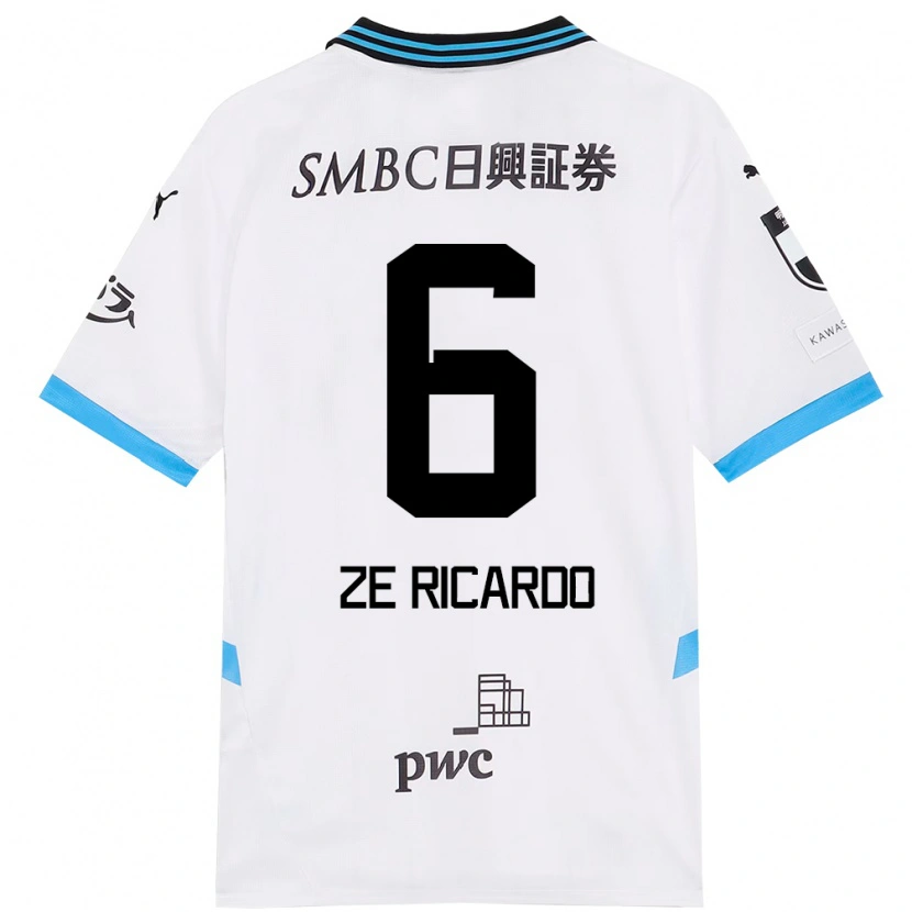 Danxen Kinder Zé Ricardo #6 Weiß Himmelblau Auswärtstrikot Trikot 2025/26 T-Shirt