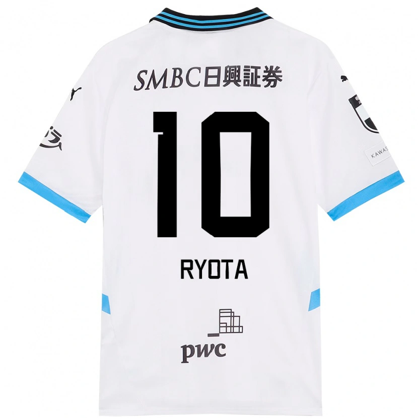 Danxen Kinder Ryota Oshima #10 Weiß Himmelblau Auswärtstrikot Trikot 2025/26 T-Shirt