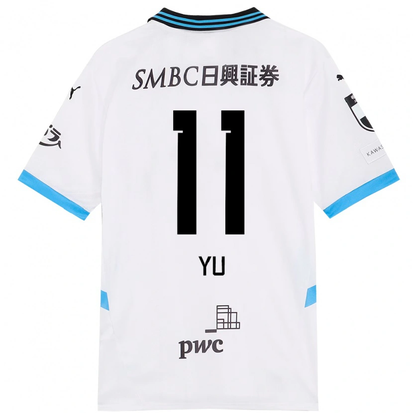 Danxen Kinder Yu Kobayashi #11 Weiß Himmelblau Auswärtstrikot Trikot 2025/26 T-Shirt