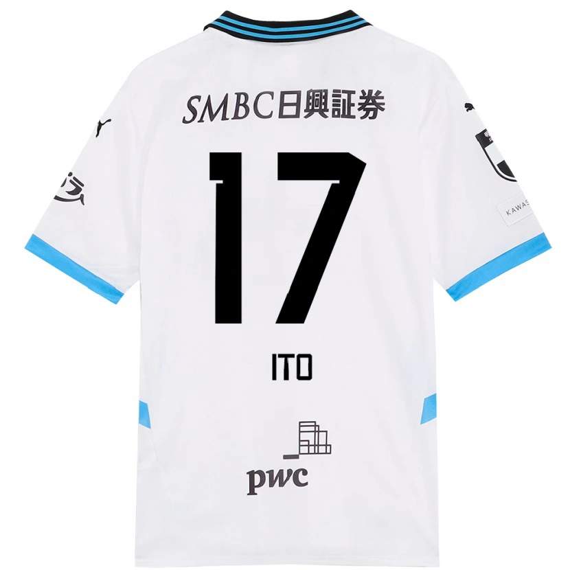 Danxen Kinder Tatsuya Ito #17 Weiß Himmelblau Auswärtstrikot Trikot 2025/26 T-Shirt