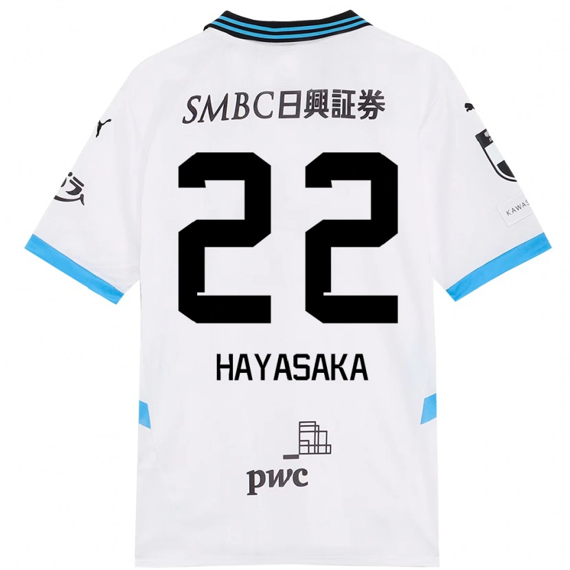 Danxen Kinder Yuki Hayasaka #22 Weiß Himmelblau Auswärtstrikot Trikot 2025/26 T-Shirt